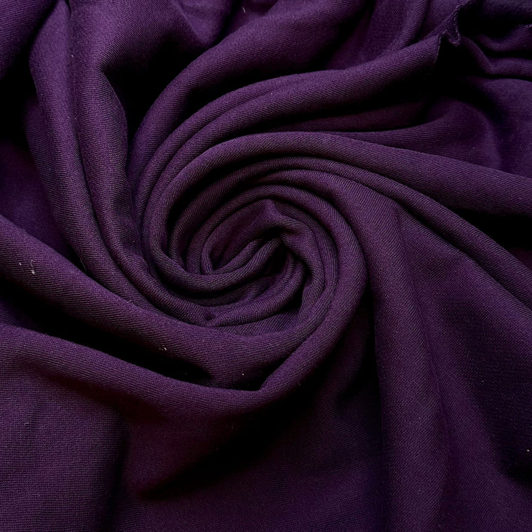 Candied Plums - Jersey Fleece Cotton Knit - Dark Purple - 1M Bundle - True Deadstock fabric Fabric by private - Sustainable Textile | FABCYCLE