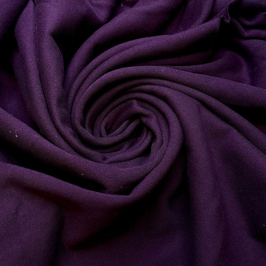 Candied Plums - Jersey Fleece Cotton Knit - Dark Purple - 1M Bundle - True Deadstock fabric Fabric by private - Sustainable Textile | FABCYCLE