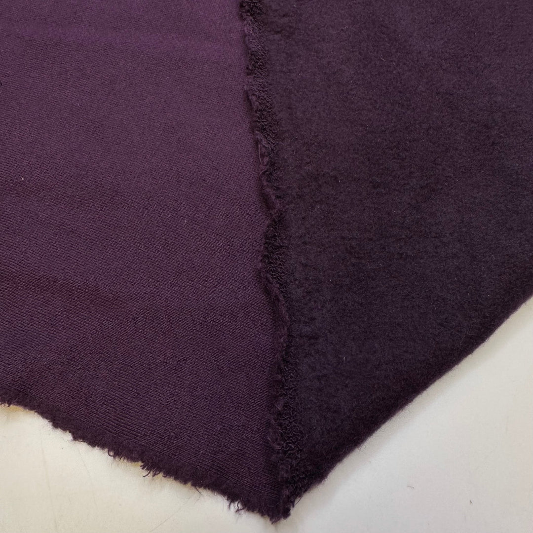 Candied Plums - Jersey Fleece Cotton Knit - Dark Purple - 1M Bundle - True Deadstock fabric Fabric by private - Sustainable Textile | FABCYCLE