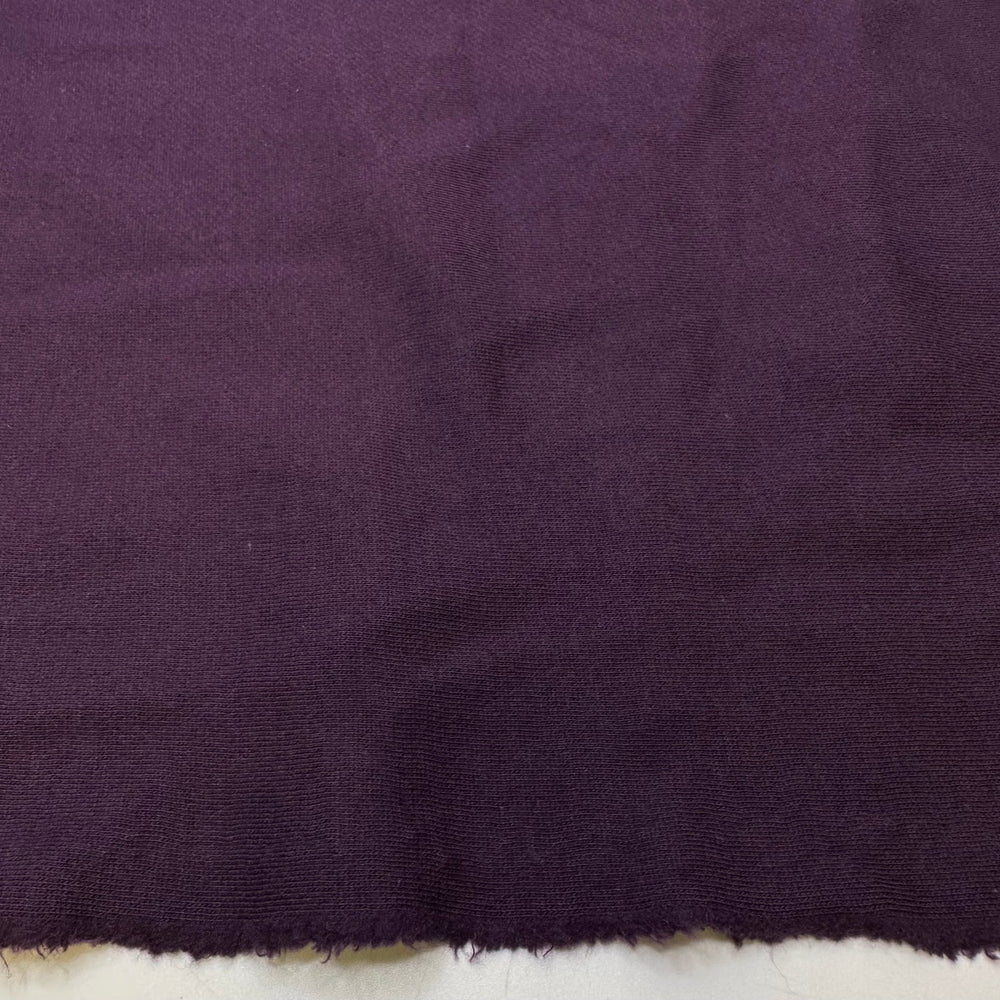Candied Plums - Jersey Fleece Cotton Knit - Dark Purple - 1M Bundle - True Deadstock fabric Fabric by private - Sustainable Textile | FABCYCLE