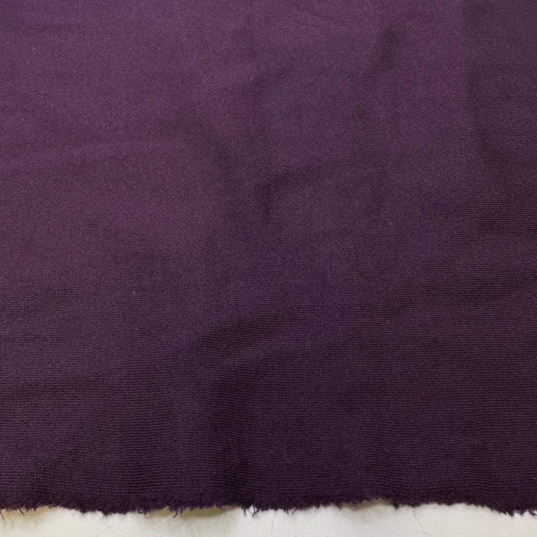 Candied Plums - Jersey Fleece Cotton Knit - Dark Purple - 1M Bundle - True Deadstock fabric Fabric by private - Sustainable Textile | FABCYCLE