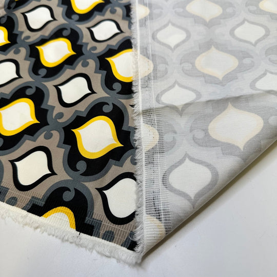 Candle Light Glow - Sateen Cotton Woven - Beige Multi Geometric - 2M Bundle - True Deadstock fabric Fabric by private - Sustainable Textile | FABCYCLE