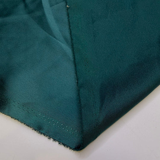 Candles In The Xmas Tree - Satin Polyester Blend Woven - Dark Green - Bundles - True Deadstock fabric Fabric by private - Sustainable Textile | FABCYCLE