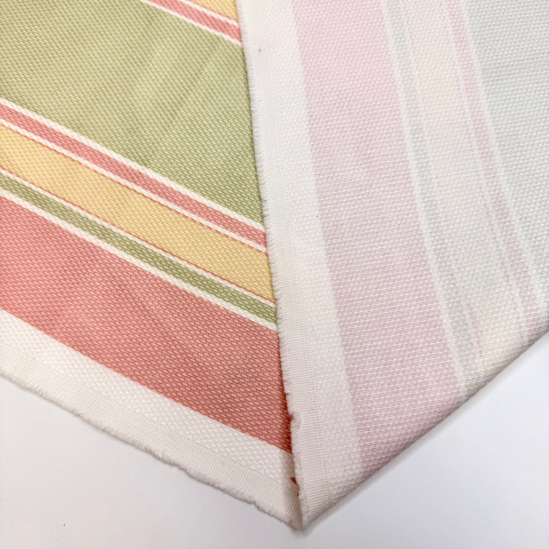 Candy Cane Clutch - Cotton Woven - Light Pink/Green Stripes - 2.15M Bundle - True Deadstock fabric Fabric by private - Sustainable Textile | FABCYCLE