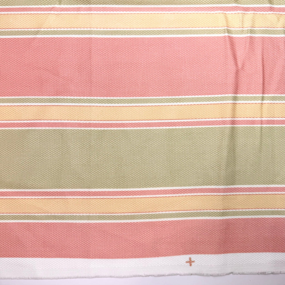 Candy Cane Clutch - Cotton Woven - Light Pink/Green Stripes - 2.15M Bundle - True Deadstock fabric Fabric by private - Sustainable Textile | FABCYCLE