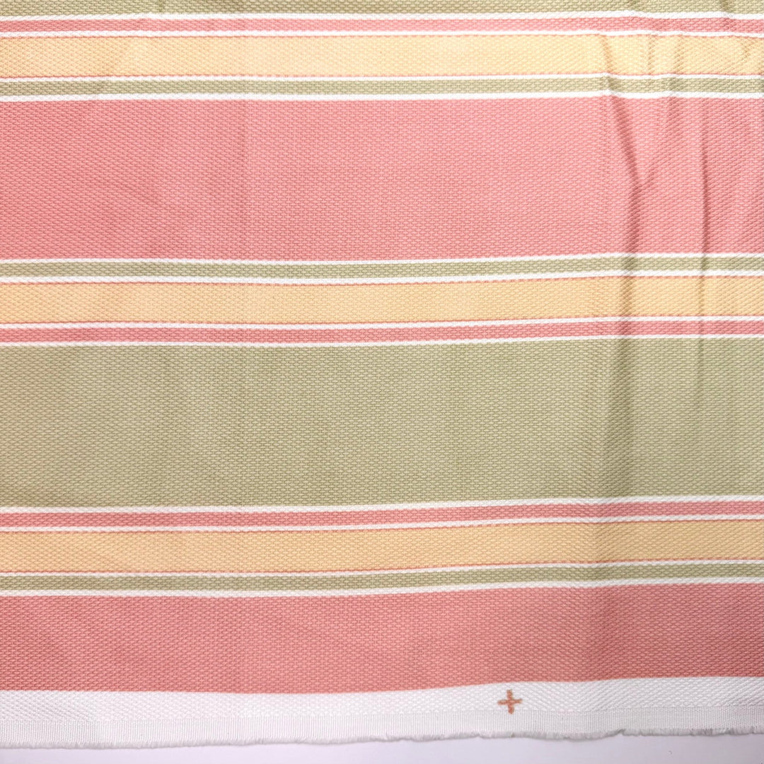 Candy Cane Clutch - Cotton Woven - Light Pink/Green Stripes - 2.15M Bundle - True Deadstock fabric Fabric by private - Sustainable Textile | FABCYCLE