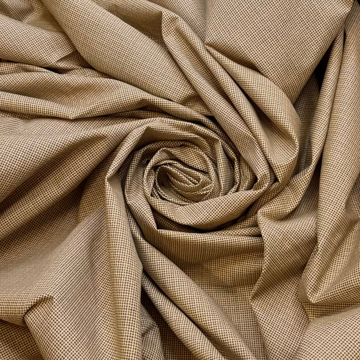 Caramel Drizzle - Poly/Cotton Woven - Beige Polka Dots - 2.25M Bundle - True Deadstock fabric Fabric by private - Sustainable Textile | FABCYCLE