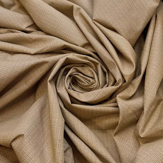 Caramel Drizzle - Poly/Cotton Woven - Beige Polka Dots - 2.25M Bundle - True Deadstock fabric Fabric by private - Sustainable Textile | FABCYCLE