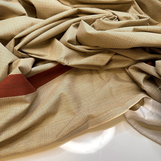 Caramel Drizzle - Poly/Cotton Woven - Beige Polka Dots - 2.25M Bundle - True Deadstock fabric Fabric by private - Sustainable Textile | FABCYCLE