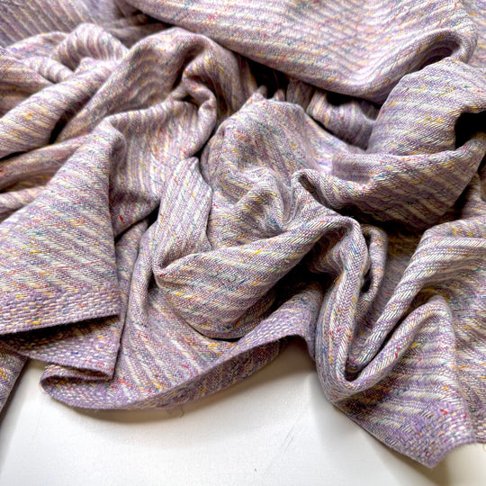 Carnival - Twill Weave Polyester Blend Woven - Light Purple Multi Stripes - 1.4M Bundle - True Deadstock fabric Fabric by private - Sustainable Textile | FABCYCLE