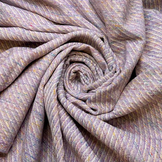 Carnival - Twill Weave Polyester Blend Woven - Light Purple Multi Stripes - 1.4M Bundle - True Deadstock fabric Fabric by private - Sustainable Textile | FABCYCLE