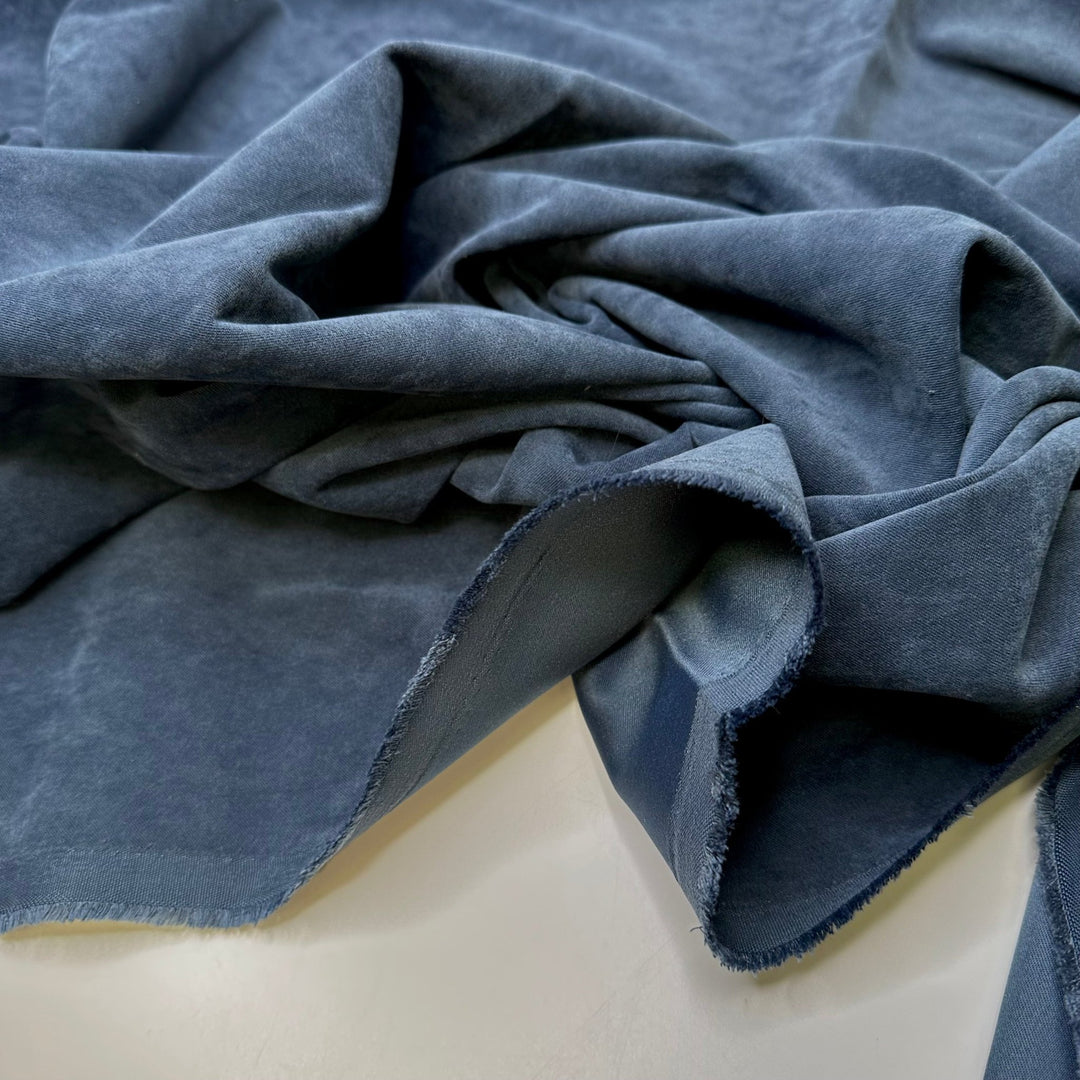 Carrying Water - Polyester Blend Woven - Blue - 1.45M Bundle - True Deadstock fabric Fabric by private - Sustainable Textile | FABCYCLE