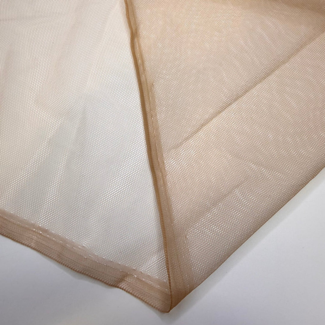 Carving The Turkey - Tulle Poly Knit - Light Beige - 1.35M Bundle - True Deadstock fabric Fabric by private - Sustainable Textile | FABCYCLE