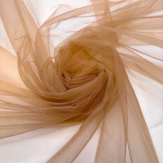 Carving The Turkey - Tulle Poly Knit - Light Beige - 1.35M Bundle - True Deadstock fabric Fabric by private - Sustainable Textile | FABCYCLE