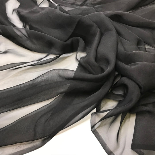 Cassette Tapes - Chiffon Poly Woven - Black - 3M Bundle - True Deadstock fabric Fabric by private - Sustainable Textile | FABCYCLE