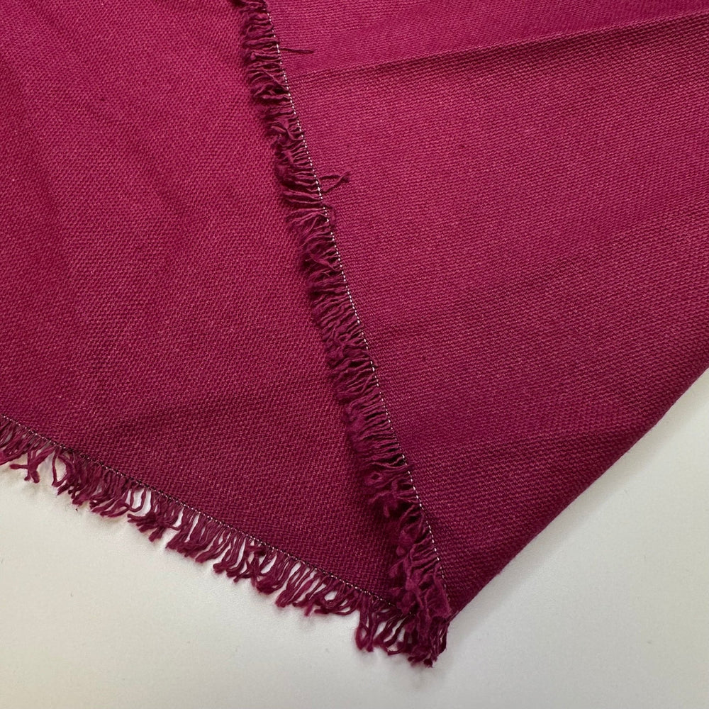 Cassowaries - Basket Weave Cotton Woven - Dark Magenta - 1.15M Bundle - True Deadstock fabric Fabric by private - Sustainable Textile | FABCYCLE