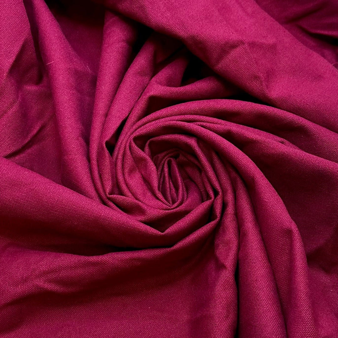 Cassowaries - Basket Weave Cotton Woven - Dark Magenta - 1.15M Bundle - True Deadstock fabric Fabric by private - Sustainable Textile | FABCYCLE