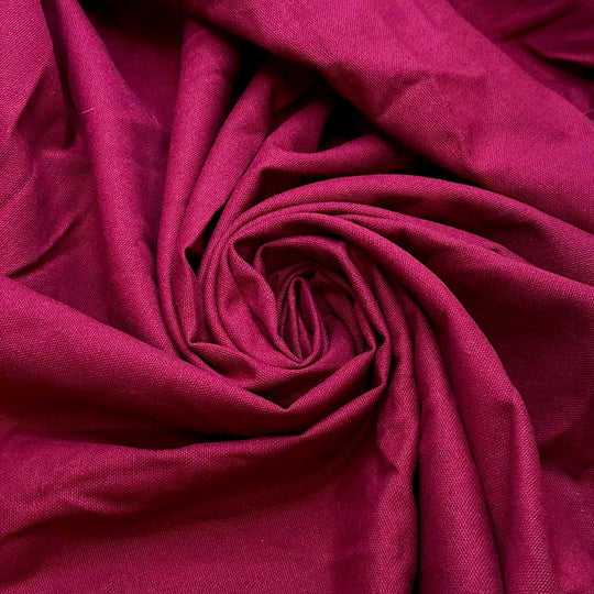 Cassowaries - Basket Weave Cotton Woven - Dark Magenta - 1.15M Bundle - True Deadstock fabric Fabric by private - Sustainable Textile | FABCYCLE