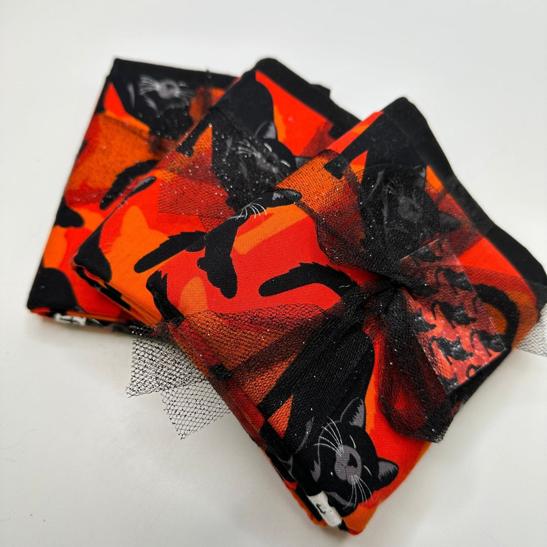 Cat Apron Kit - Cotton Woven - Black/Orange Cat - 3 pack set - True Deadstock fabric Fabric by private - Sustainable Textile | FABCYCLE