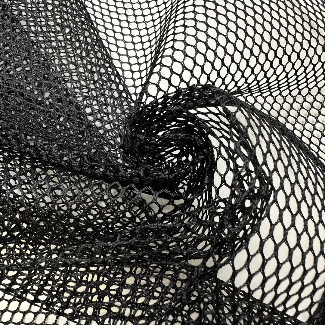 Catch And Release - Mesh Poly Knit - Black - 1.7M Bundle - True Deadstock fabric Fabric by private - Sustainable Textile | FABCYCLE