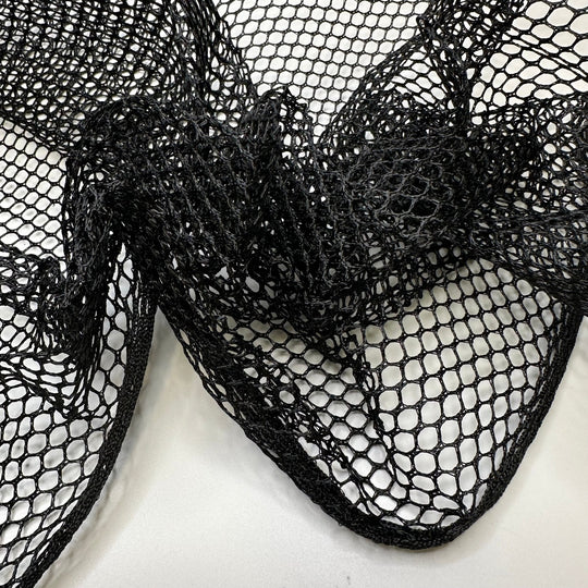 Catch And Release - Mesh Poly Knit - Black - 1.7M Bundle - True Deadstock fabric Fabric by private - Sustainable Textile | FABCYCLE