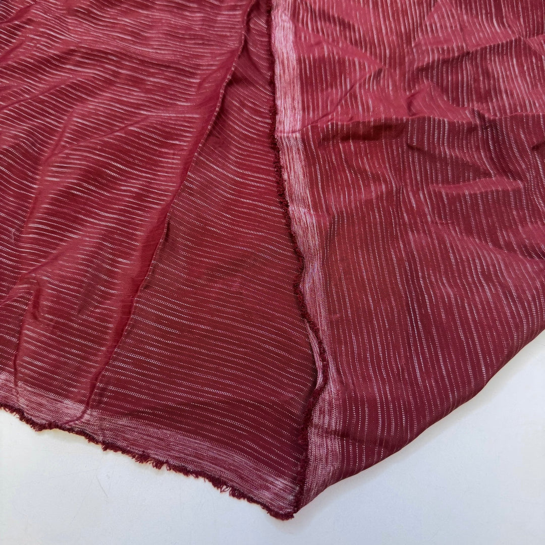 Cats Eye Ruby - Metallic Polyester Blend Woven - Burgundy/Silver Abstract - 2M Bundle - True Deadstock fabric Fabric by private - Sustainable Textile | FABCYCLE