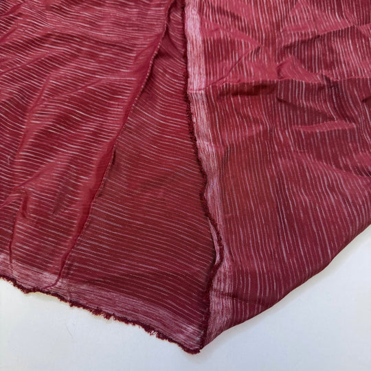 Cats Eye Ruby - Metallic Polyester Blend Woven - Burgundy/Silver Abstract - 2M Bundle - True Deadstock fabric Fabric by private - Sustainable Textile | FABCYCLE