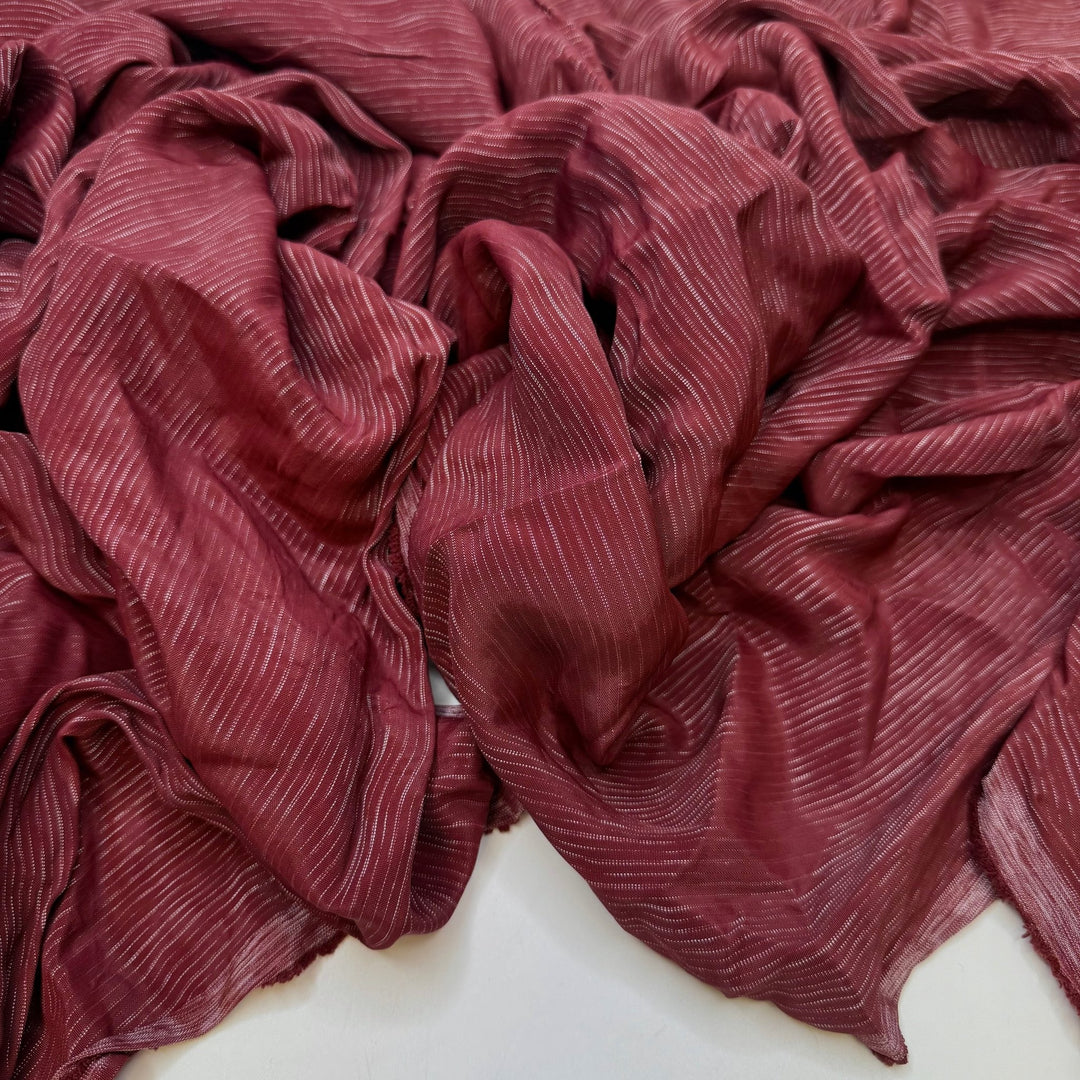 Cats Eye Ruby - Metallic Polyester Blend Woven - Burgundy/Silver Abstract - 2M Bundle - True Deadstock fabric Fabric by private - Sustainable Textile | FABCYCLE
