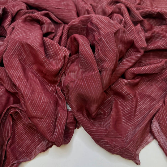 Cats Eye Ruby - Metallic Polyester Blend Woven - Burgundy/Silver Abstract - 2M Bundle - True Deadstock fabric Fabric by private - Sustainable Textile | FABCYCLE
