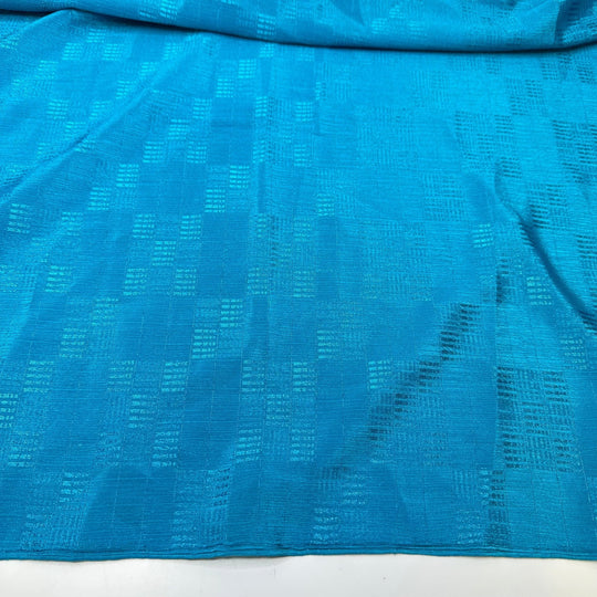 Celebrate The Good Times - Crinkle Sateen Poly Woven - Aqua Geometric - 2M Bundle - True Deadstock fabric Fabric by private - Sustainable Textile | FABCYCLE