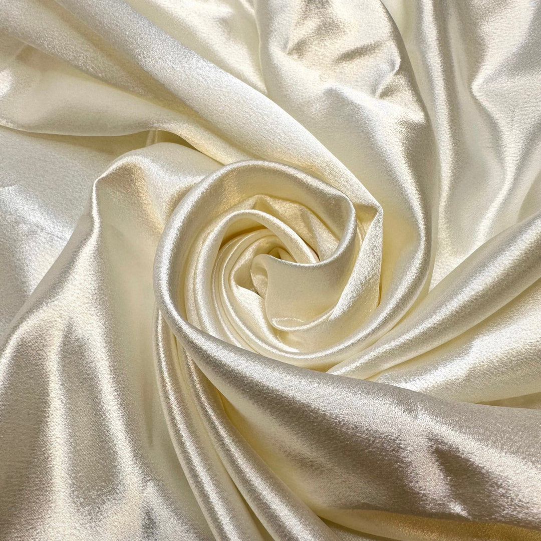 Celebrating Our Anniversary - Satin Poly Woven - Light Cream - 2M Bundle - True Deadstock fabric Fabric by private - Sustainable Textile | FABCYCLE