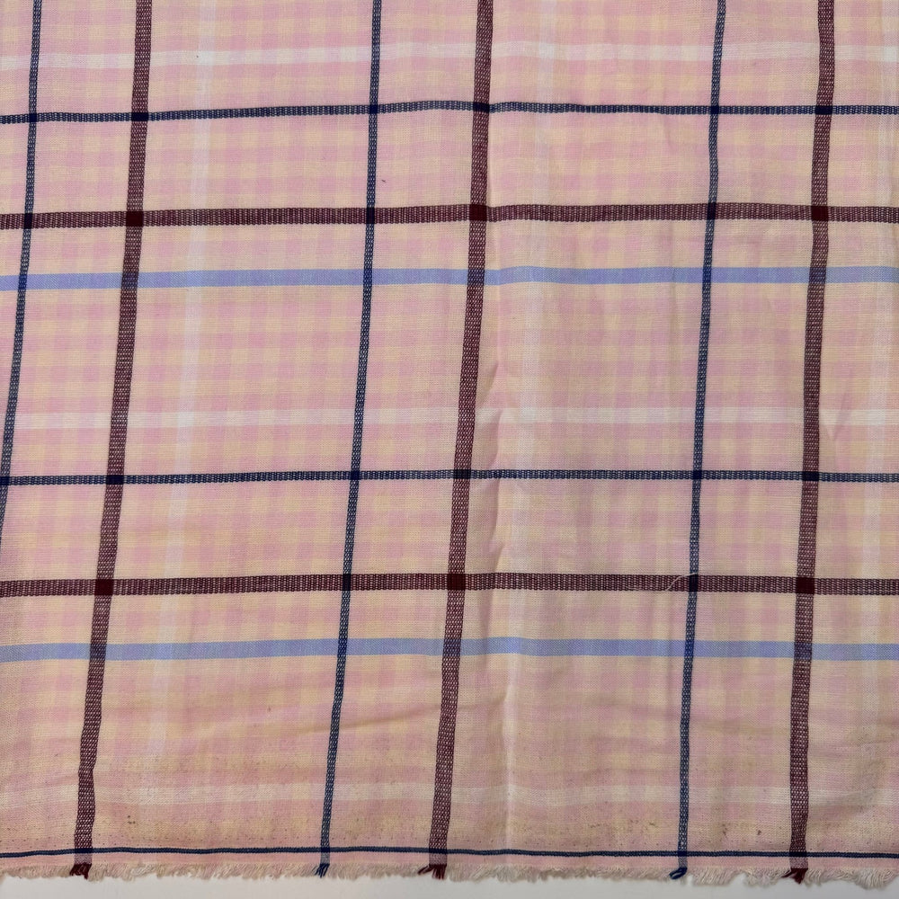 Changing The Tablecloth - Cotton Woven - Pink Multi Plaid - Bundles - True Deadstock fabric Fabric by private - Sustainable Textile | FABCYCLE