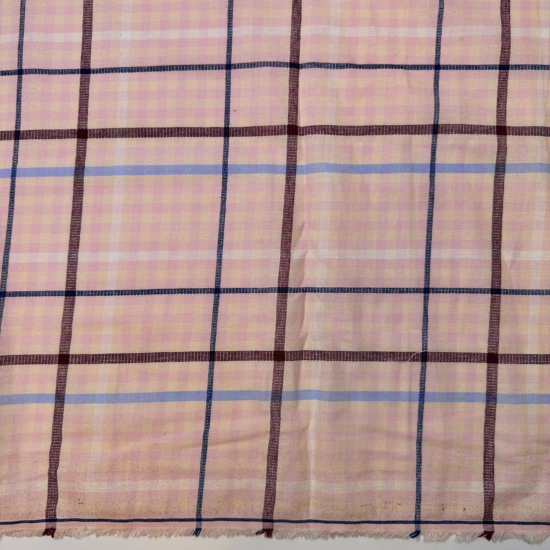 Changing The Tablecloth - Cotton Woven - Pink Multi Plaid - Bundles - True Deadstock fabric Fabric by private - Sustainable Textile | FABCYCLE