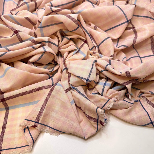 Changing The Tablecloth - Cotton Woven - Pink Multi Plaid - Bundles - True Deadstock fabric Fabric by private - Sustainable Textile | FABCYCLE