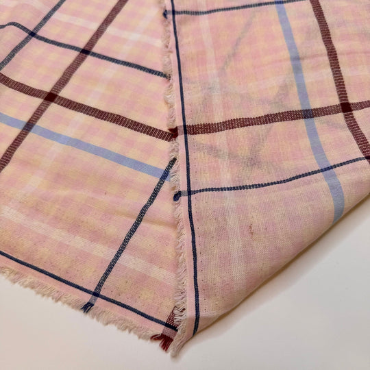 Changing The Tablecloth - Cotton Woven - Pink Multi Plaid - Bundles - True Deadstock fabric Fabric by private - Sustainable Textile | FABCYCLE
