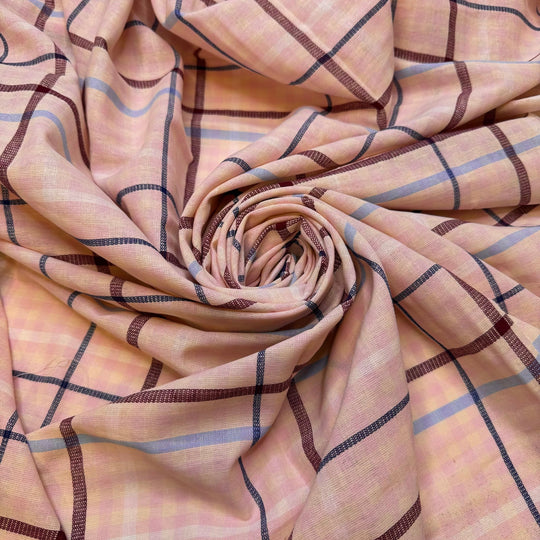 Changing The Tablecloth - Cotton Woven - Pink Multi Plaid - Bundles - True Deadstock fabric Fabric by private - Sustainable Textile | FABCYCLE