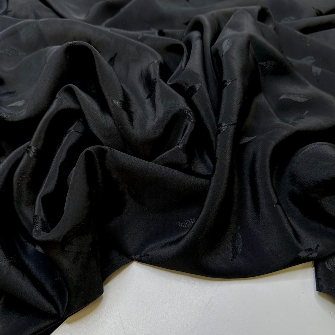 Changing With The Seasons - Poly Woven - Black Floral - 1.05M Bundle - True Deadstock fabric Fabric by private - Sustainable Textile | FABCYCLE
