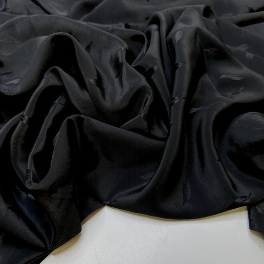 Changing With The Seasons - Poly Woven - Black Floral - 1.05M Bundle - True Deadstock fabric Fabric by private - Sustainable Textile | FABCYCLE