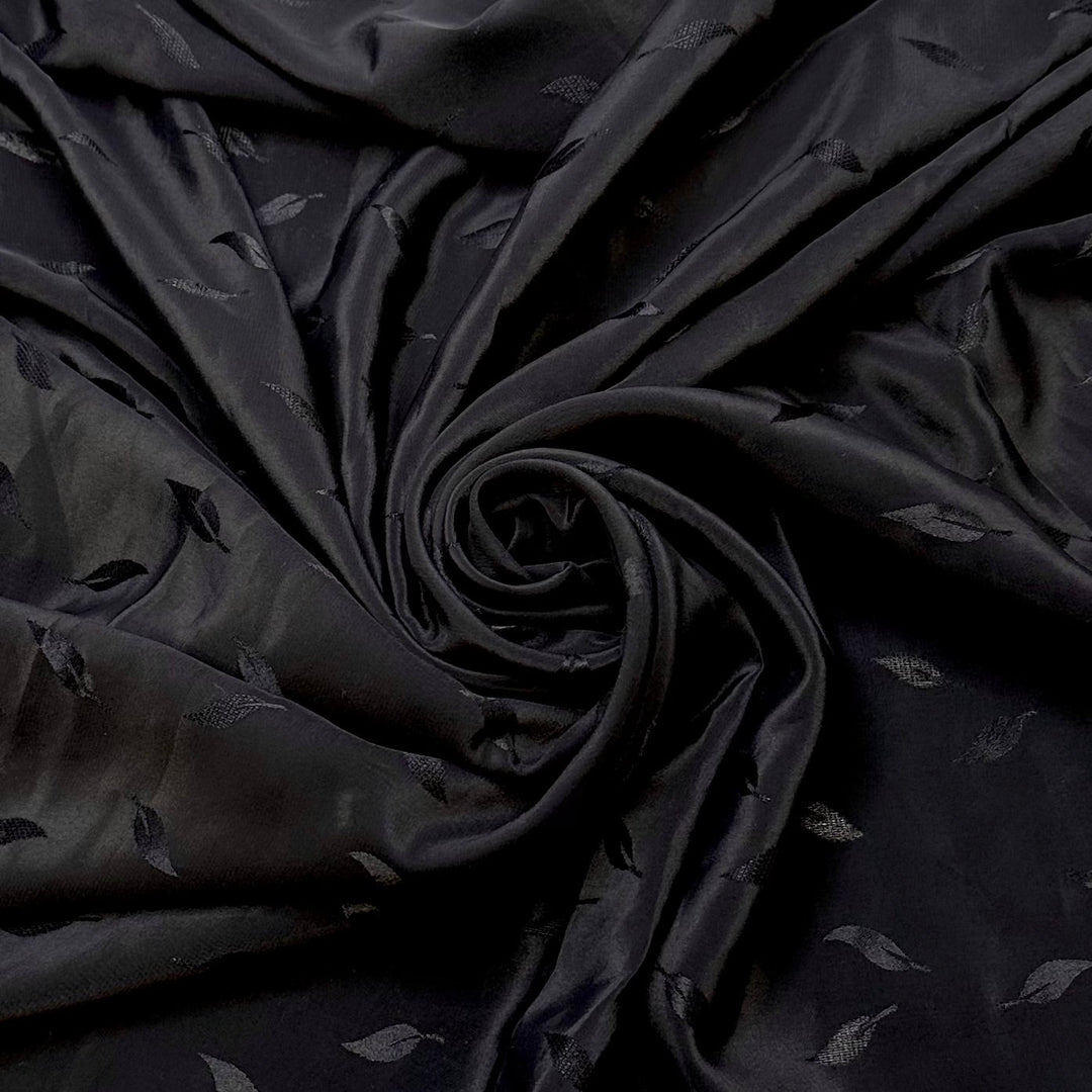 Changing With The Seasons - Poly Woven - Black Floral - 1.05M Bundle - True Deadstock fabric Fabric by private - Sustainable Textile | FABCYCLE