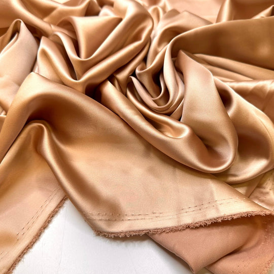 Charisma - Satin Polyester Blend Woven - Light Beige - Bundles - True Deadstock fabric Fabric by private - Sustainable Textile | FABCYCLE
