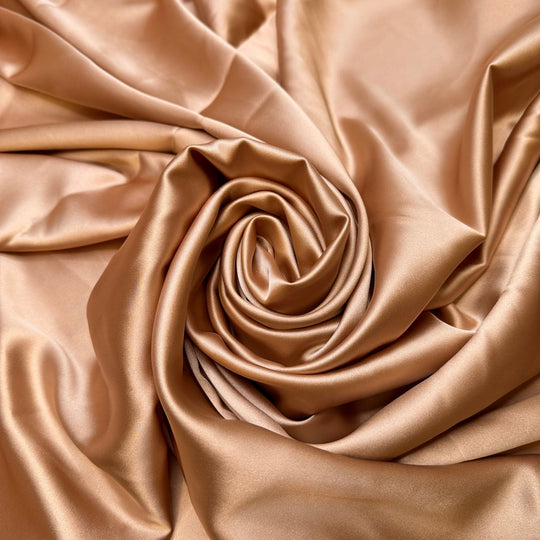 Charisma - Satin Polyester Blend Woven - Light Beige - Bundles - True Deadstock fabric Fabric by private - Sustainable Textile | FABCYCLE