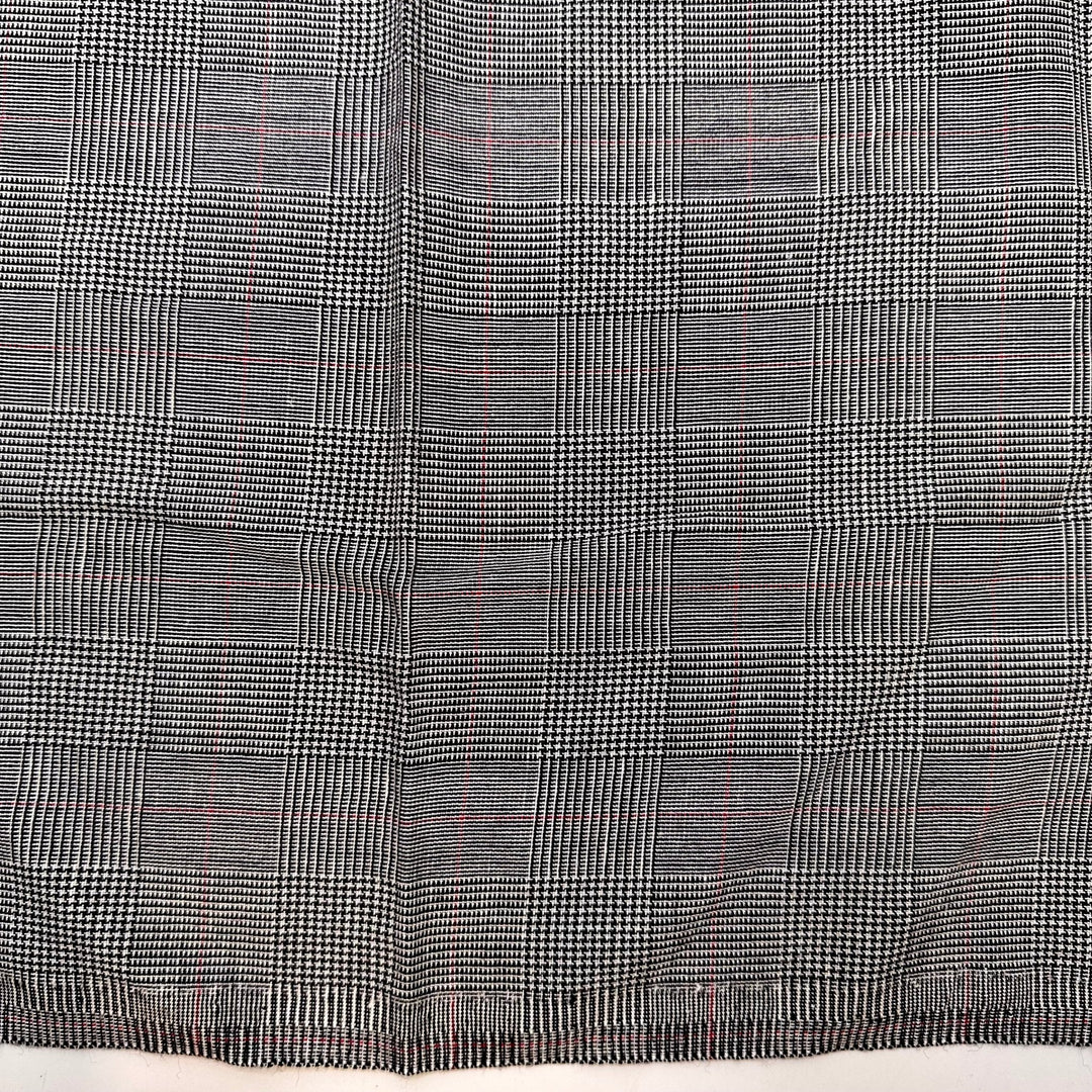 Chef - Cotton/Wool Woven - Black/White Plaid - 1.8M Bundle - True Deadstock fabric Fabric by private - Sustainable Textile | FABCYCLE