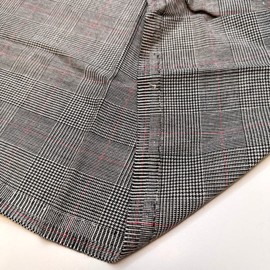 Chef - Cotton/Wool Woven - Black/White Plaid - 1.8M Bundle - True Deadstock fabric Fabric by private - Sustainable Textile | FABCYCLE