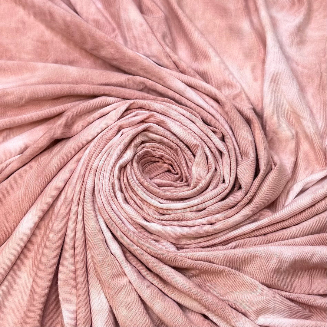 Cherry Blossom Petals - Jersey Bamboo Knit - White/Pink Tie Dye - 3M Bundle - True Deadstock fabric Fabric by private - Sustainable Textile | FABCYCLE