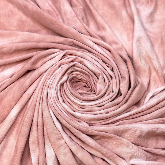 Cherry Blossom Petals - Jersey Bamboo Knit - White/Pink Tie Dye - 3M Bundle - True Deadstock fabric Fabric by private - Sustainable Textile | FABCYCLE