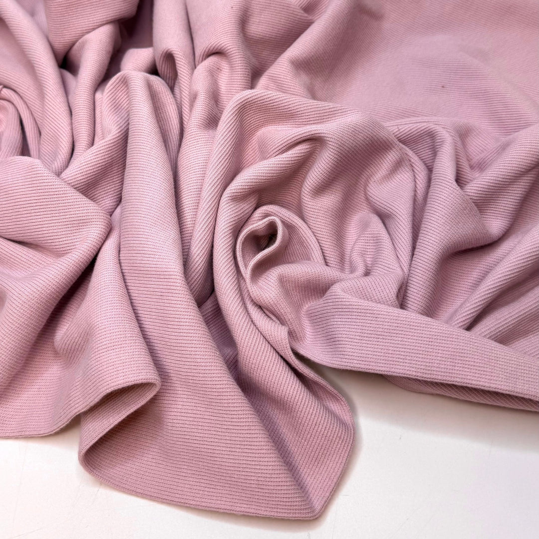 Cherry Blossom - Tubular Rib Knit Cotton Blend Knit - Pale Pink - 1.5M Bundle - True Deadstock fabric Fabric by private - Sustainable Textile | FABCYCLE
