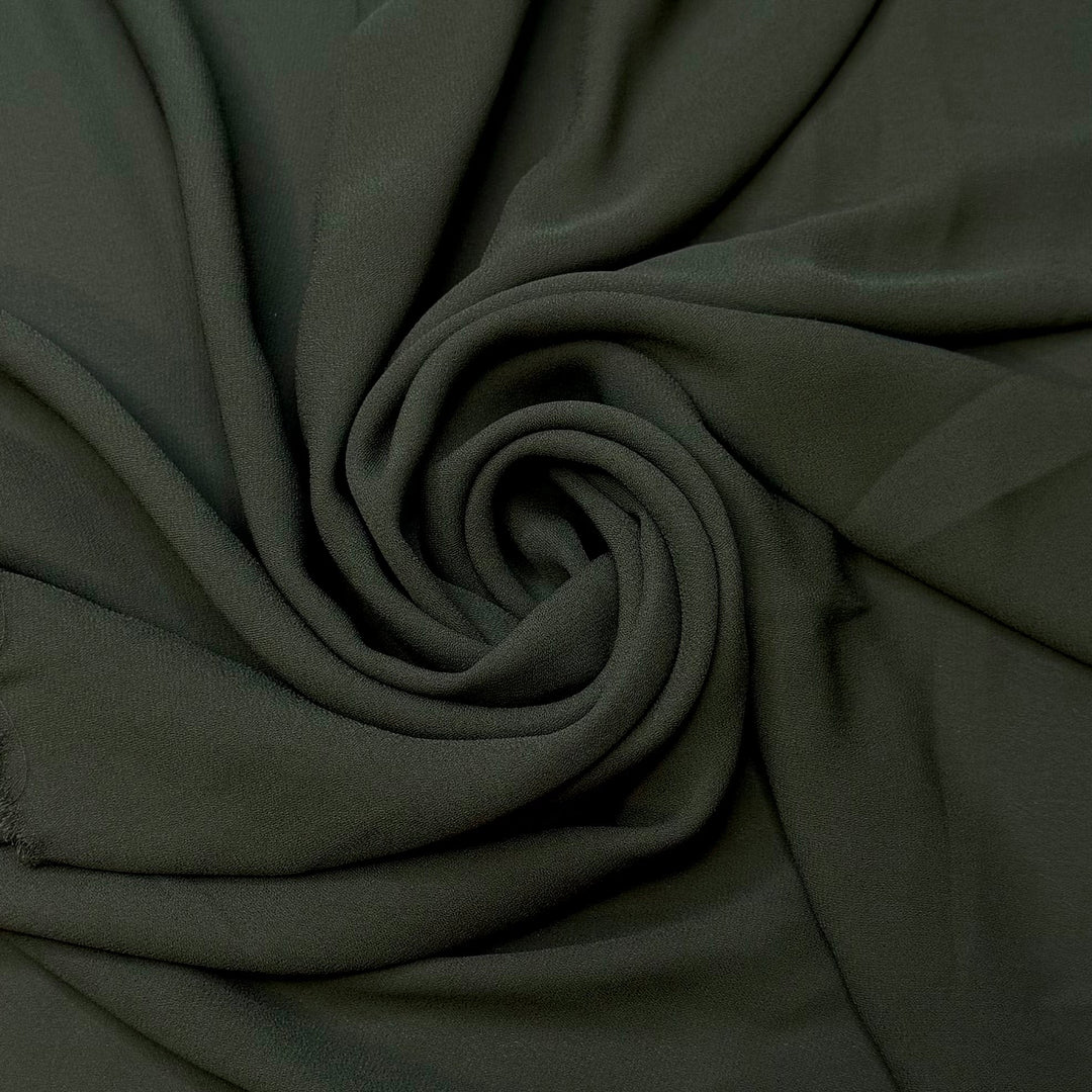 Chiffon Polyester Blend Woven - Green - 20M Roll - True Deadstock fabric Fabric by private - Sustainable Textile | FABCYCLE