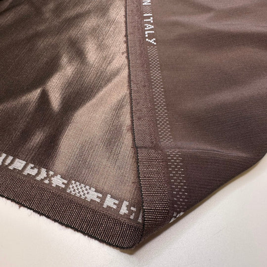 Chocolate Cake Batter - Satin Polyester Blend Woven - Brown - 3M Bundle - True Deadstock fabric Fabric by private - Sustainable Textile | FABCYCLE