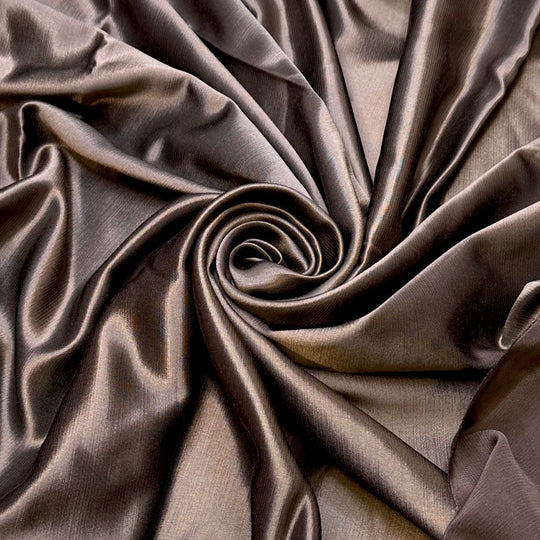 Chocolate Cake Batter - Satin Polyester Blend Woven - Brown - 3M Bundle - True Deadstock fabric Fabric by private - Sustainable Textile | FABCYCLE