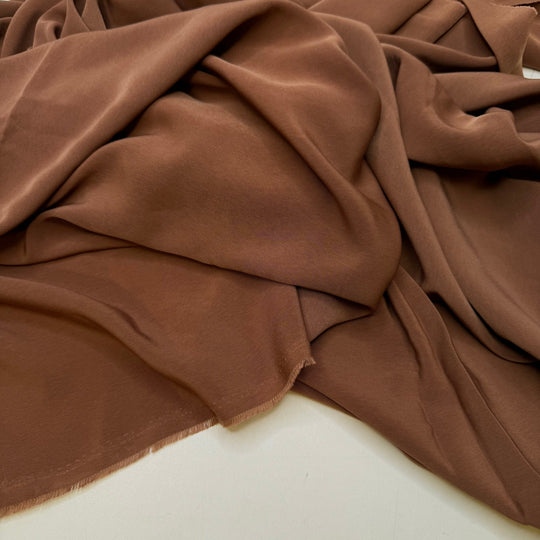 Chocolate Fountain - Polyester Blend Woven - Brown - 2.45M Bundle - True Deadstock fabric Fabric by private - Sustainable Textile | FABCYCLE